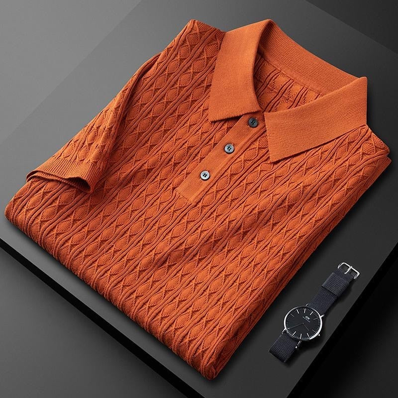 Diamantgestricktes Herren-Polohemd – elegant und einzigartig