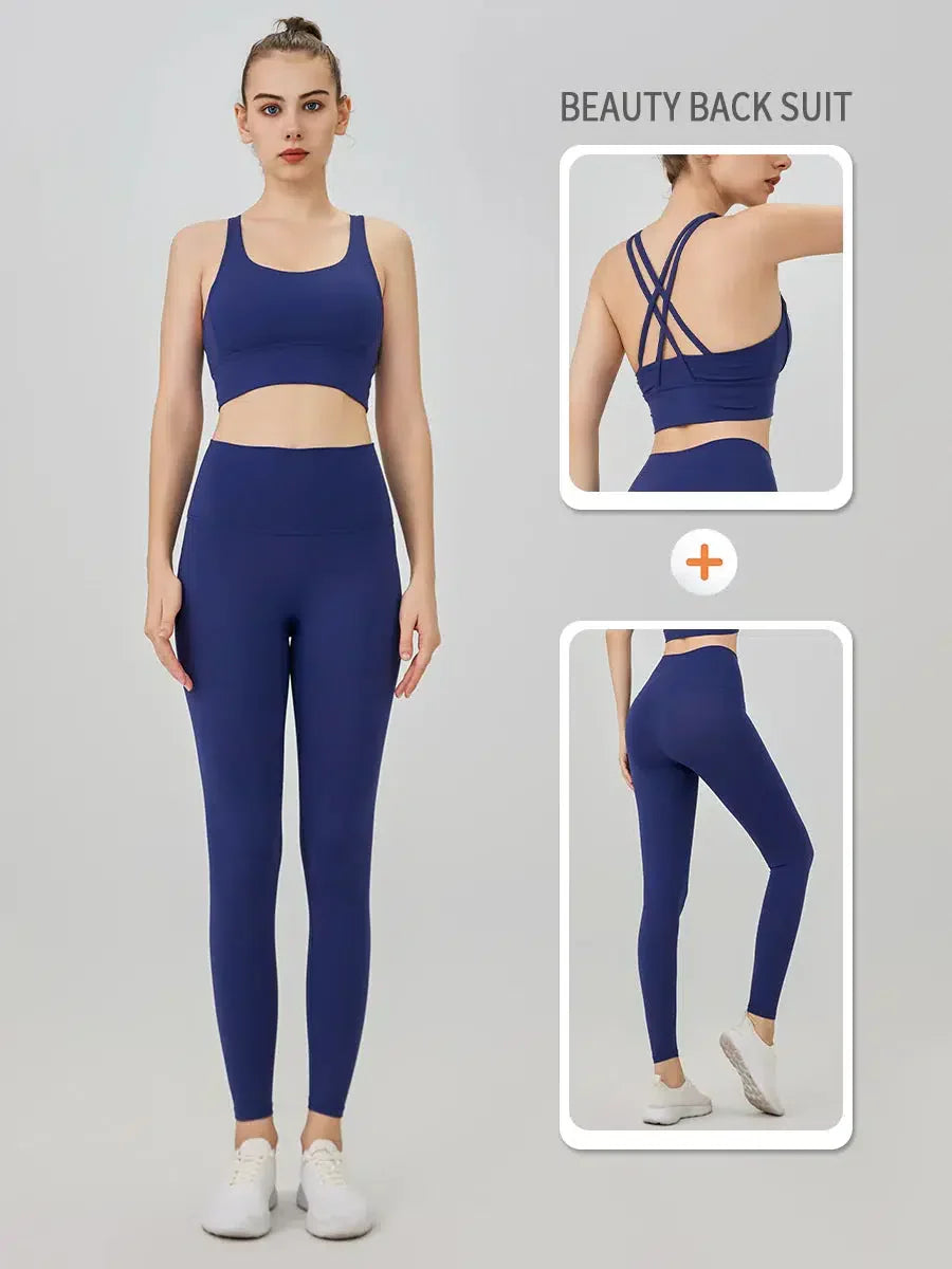 MODEGEIST Damen Yoga Outfit: 2-teiliger Trainingsanzug