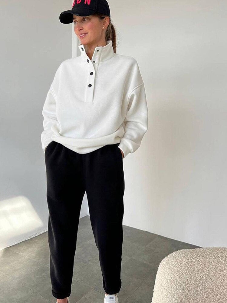 Fleece Sweatshirt Set by Fudus