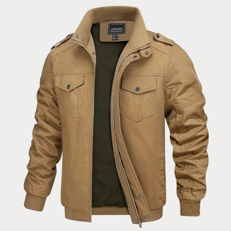 ModeGeist | Retro Reißverschlussjacke In Armeegrün