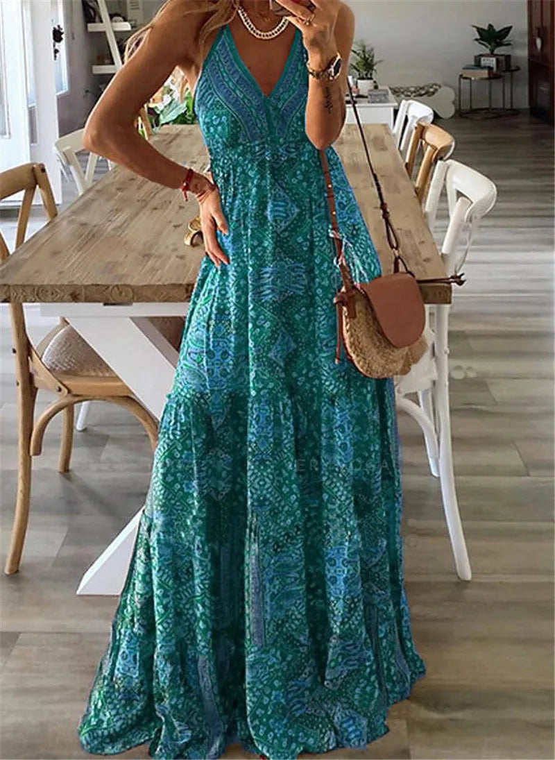 Maxikleid Lena mit Boho-Print und Schlupfdesign
