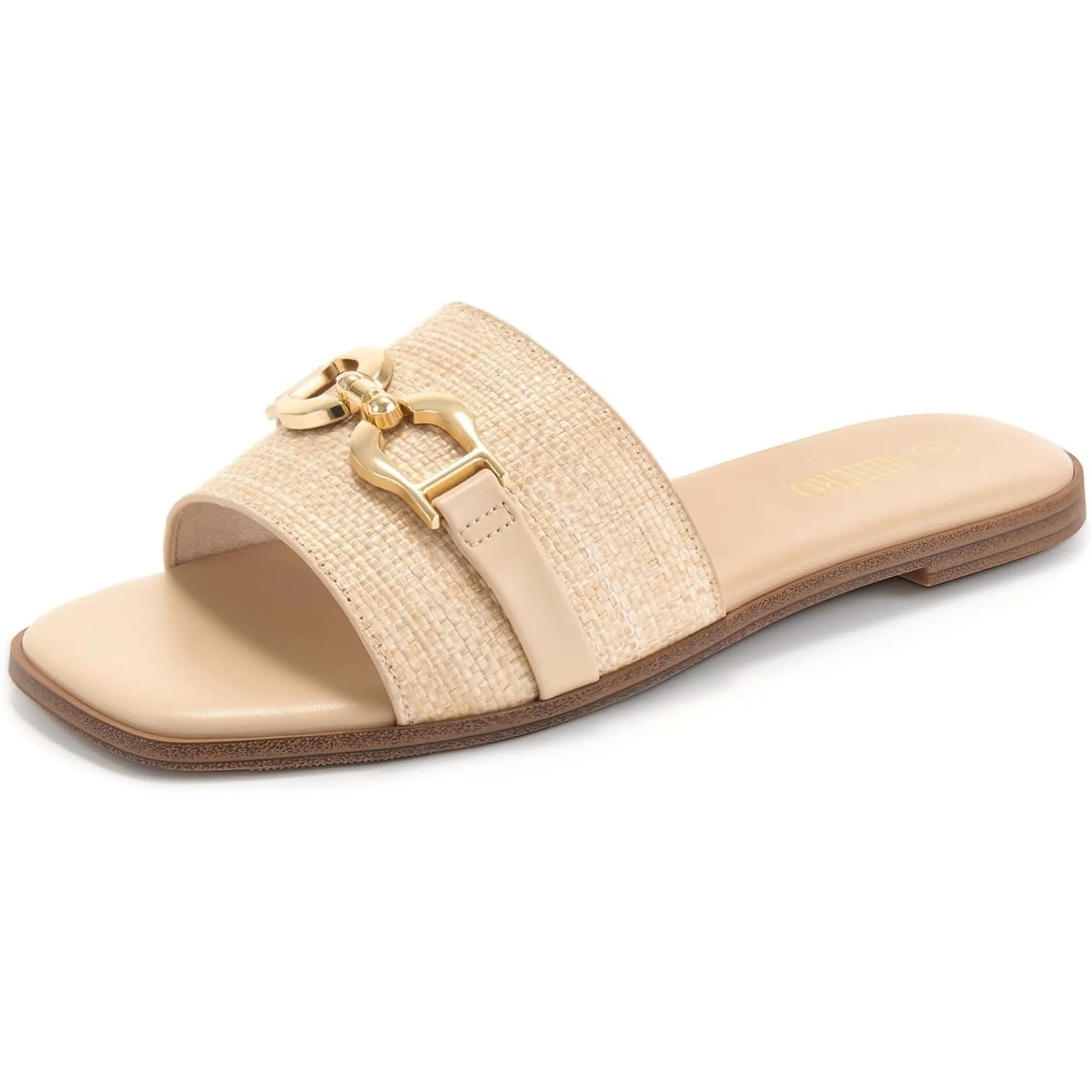 MODEGEIST Damen Sandalen Verstellbare Schnalle Beige