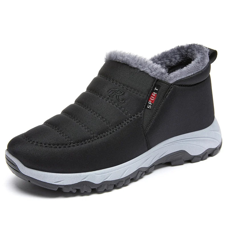 ModeGeist | Winterstiefel – Gequiltet Wasserdicht Slip-On – Kunstpelz-Futter – Knöchelhöhe