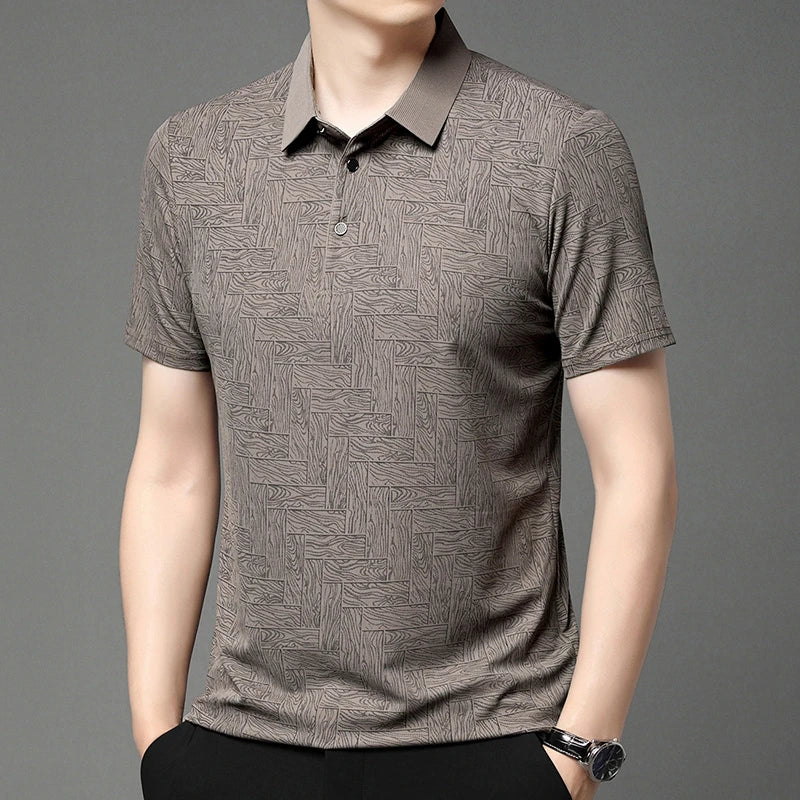 HARALD: Poloshirt mit Holzmaserung