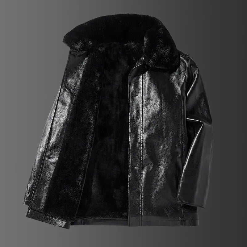 ModeGeist | Lederjacke mit Kragen - Liam