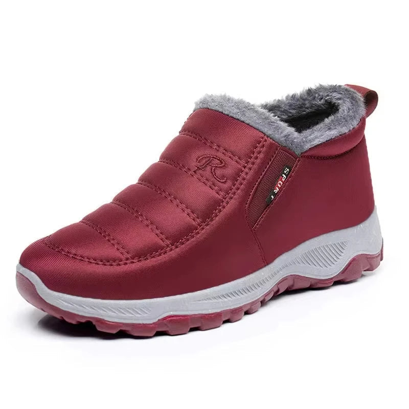 ModeGeist | Winterstiefel – Gequiltet Wasserdicht Slip-On – Kunstpelz-Futter – Knöchelhöhe