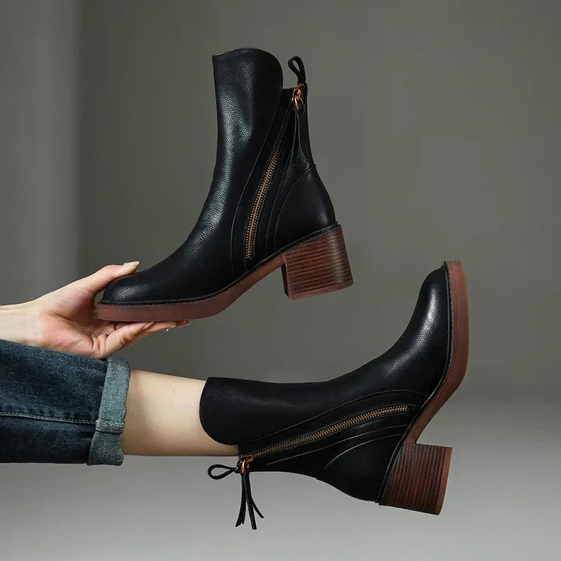 MODEGEIST Damen Orthopädische Stiefel Knöchelhoch Schwarz Komfort