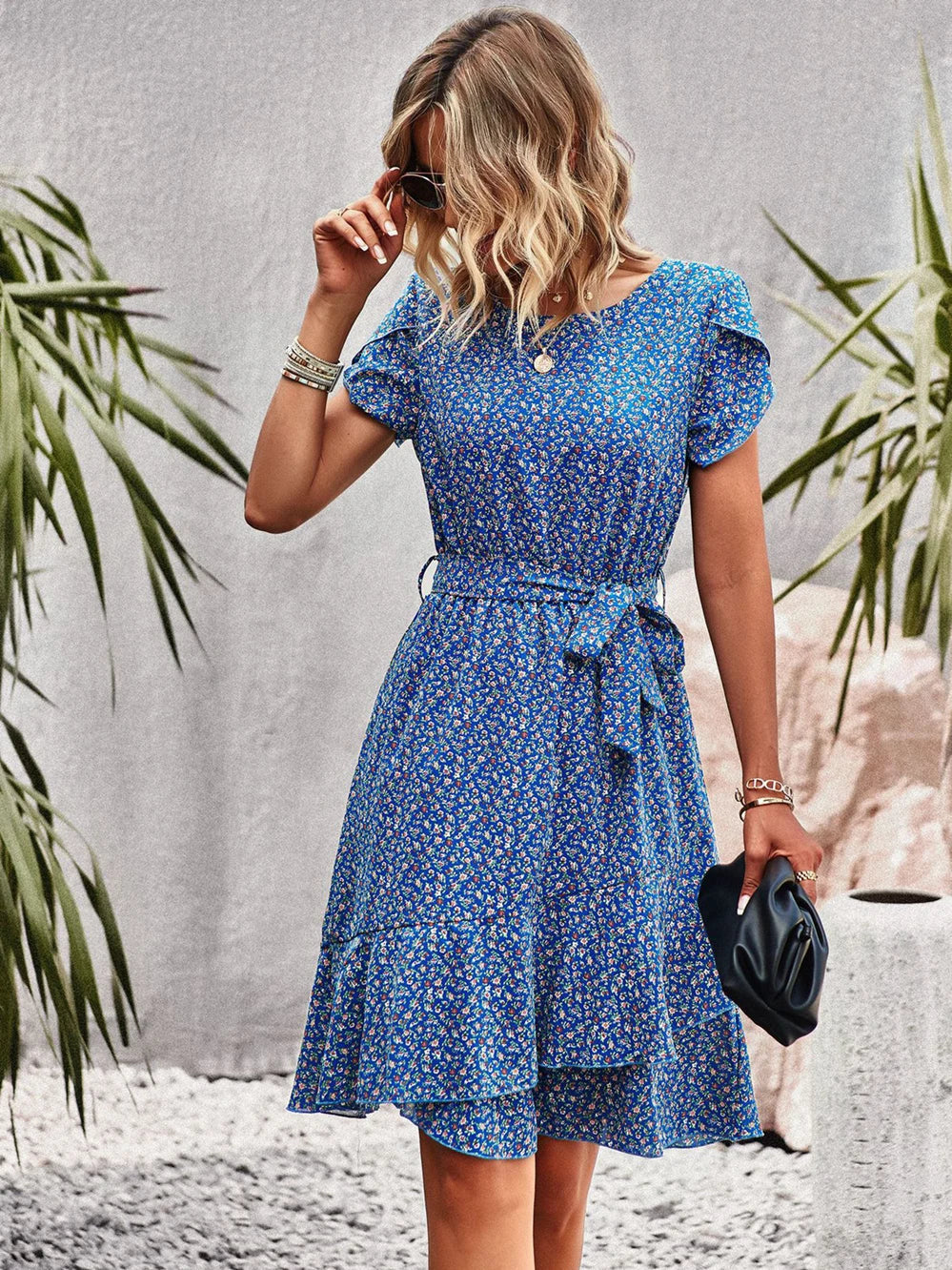 MODEGEIST Damen Sommerkleid ärmellos fließender Rock leicht