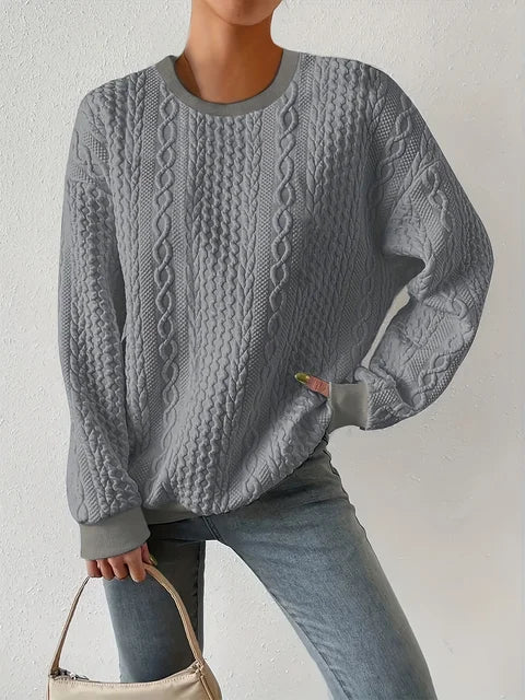 Fudus Langarm-Sweatshirt mit Rundhalsausschnitt