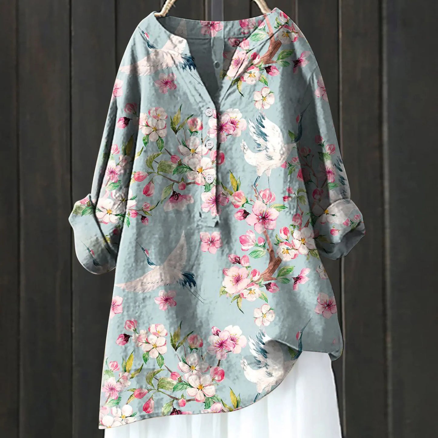 Blusen mit Blumenmuster von Fudus (Langarm)