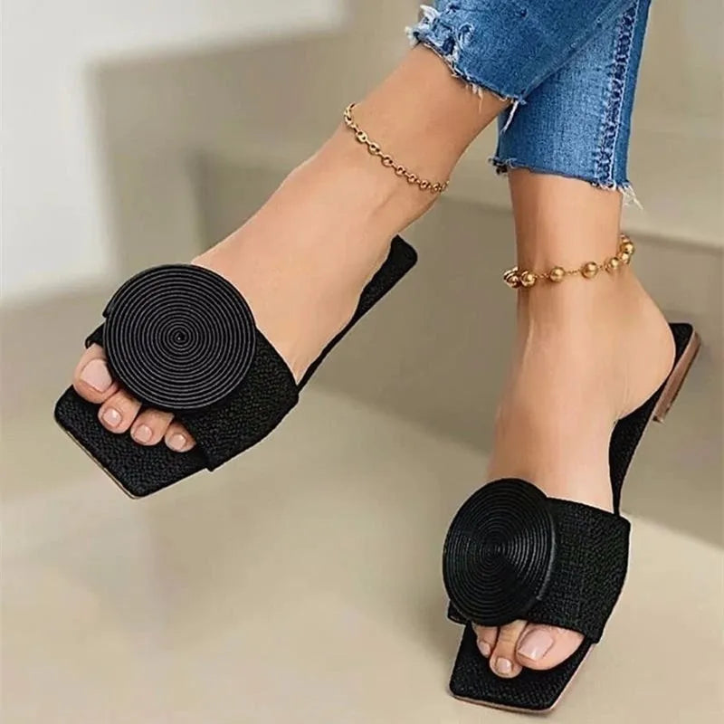 MODEGEIST Damen Sandalen Gewebt Verstellbar Zehenfrei