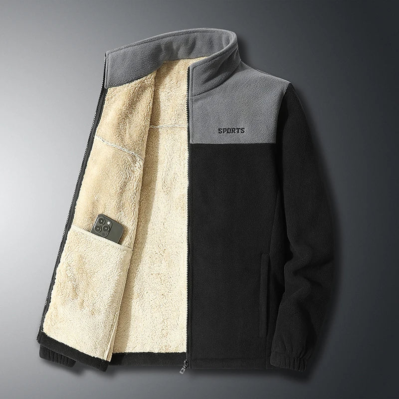 ModeGeist | Weiche Fleecejacke mit Taschen Polyester Sportlich und Warm