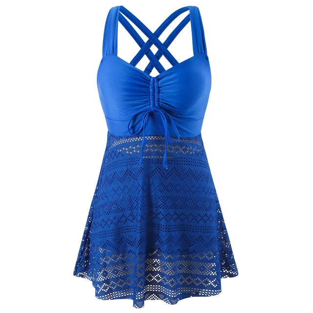 MODEGEIST Damen Tankini Bauchkontrolle Verstellbare Träger Figurformend