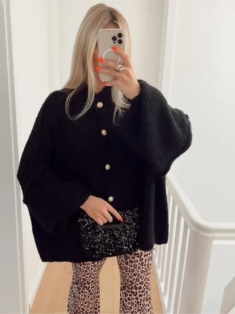ModeGeist | Eleganter Strick-cardigan mit Knöpfen Wolle/acryl Komfortabel und Stilvoll