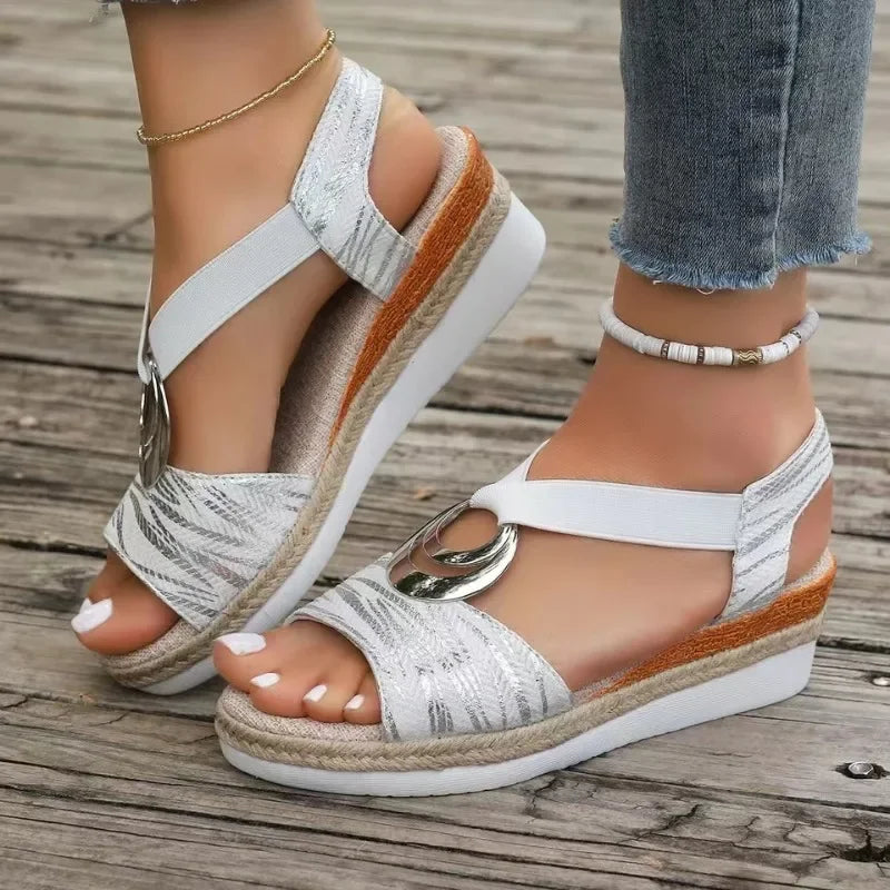 MODEGEIST Damen Sandalen verstellbar Fußbett-Stütze Komfort Sommer