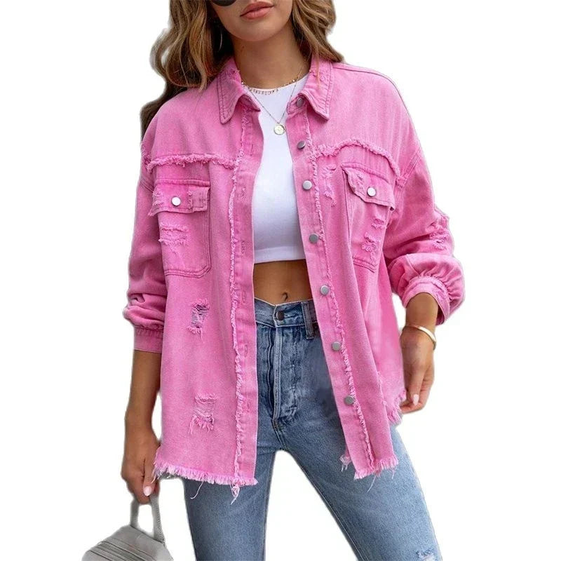 ModeGeist | Reißverschluss Hemdjacke Damen Mode Herbst und Frühling