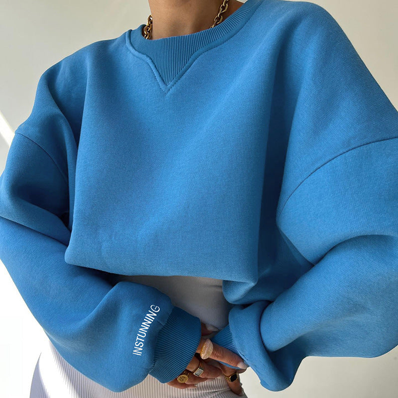Oversized Langarm-Sweatshirt mit Rundhalsausschnitt von Fudus