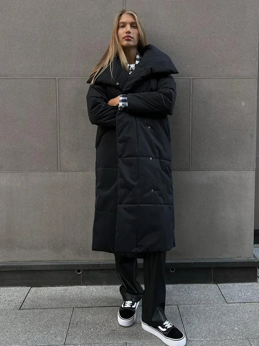 ModeGeist | Parka Lang Steppjacke mit Gürtel für Damen Ideal für Den Winter