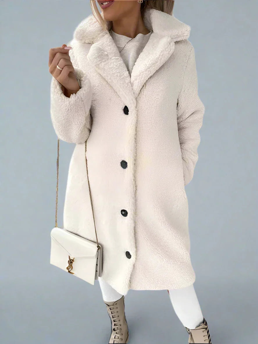 ModeGeist | Fleece lange Winterjack für Damen - weiche und warme Jacke