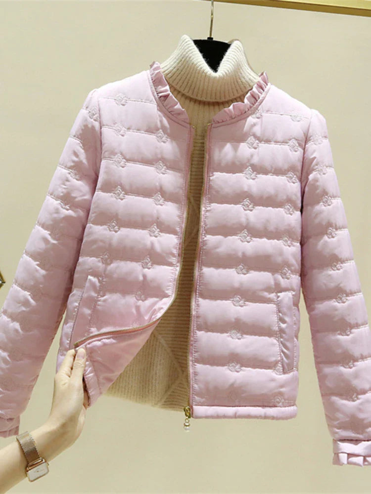 ModeGeist | Lässige Leichte Rüschensaumjacke