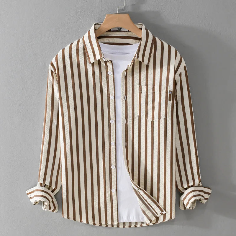 Fudus Langarm-Shirt mit Streifen