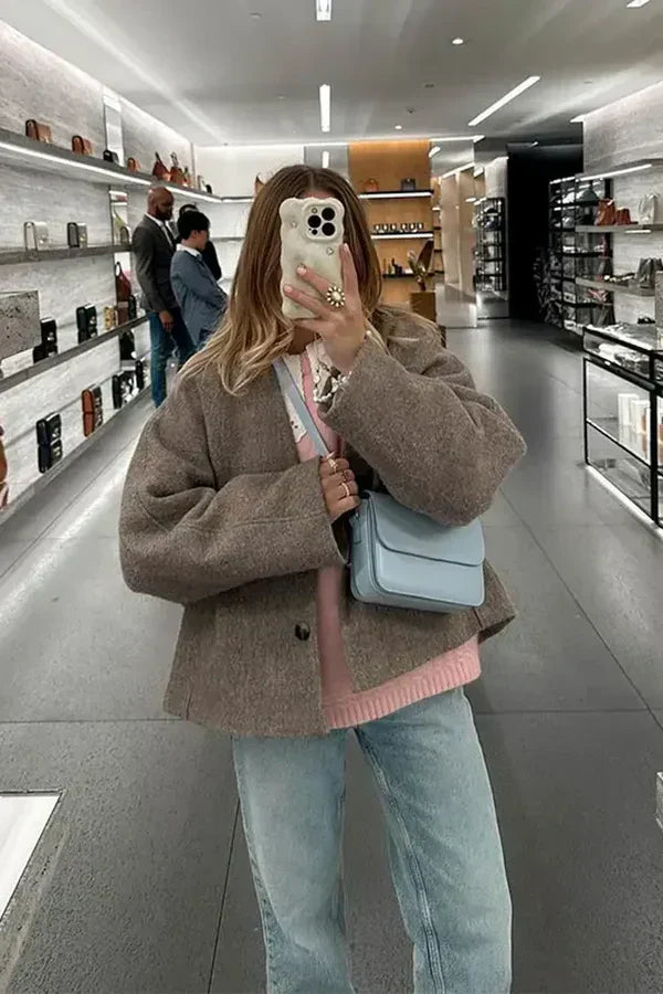 ModeGeist | Oversized Gemütlicher Kurzer Mantel