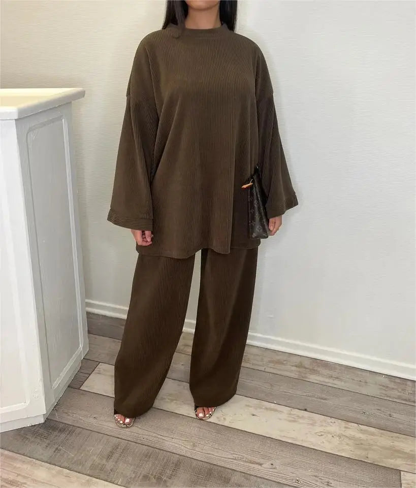ModeGeist | Komfort: Damen Corduroy Zweiteiler