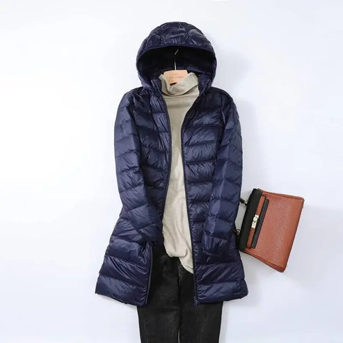 ModeGeist | Leichtgewicht Pufferjacke Langärmlige Gesteppte Jacke mit Abnehmbarem Kapuze