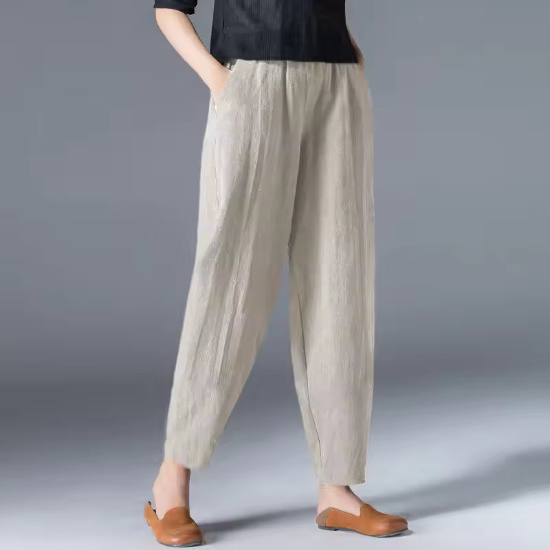 MODEGEIST Damen Sommerhose Leichtes Gewebe Atmungsaktiv Entspannt