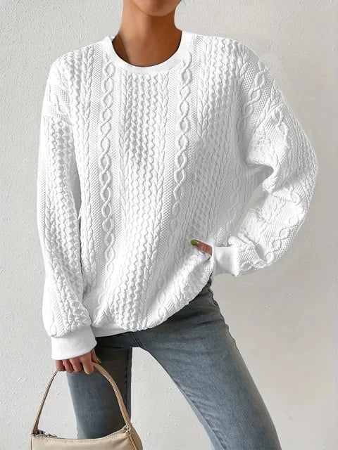 Fudus Langarm-Sweatshirt mit Rundhalsausschnitt