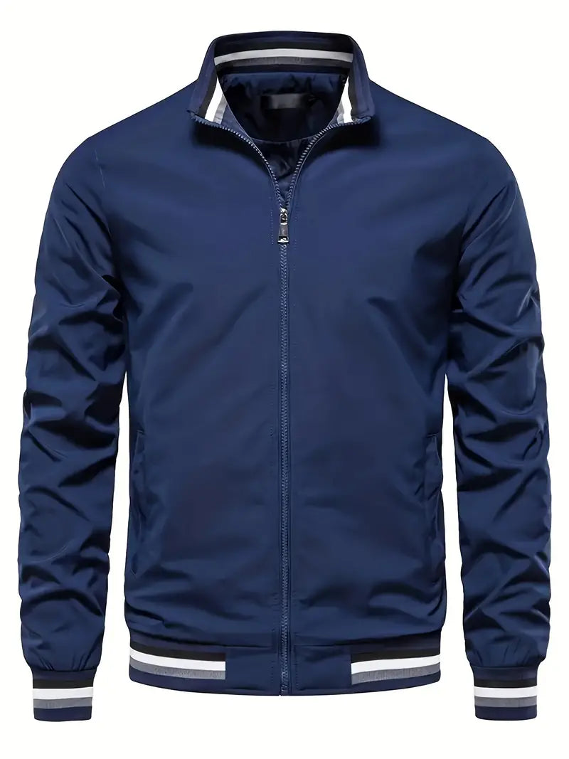 Herren Bomberjacke mit Reißverschluss und Stehkragen im klassischen Stil