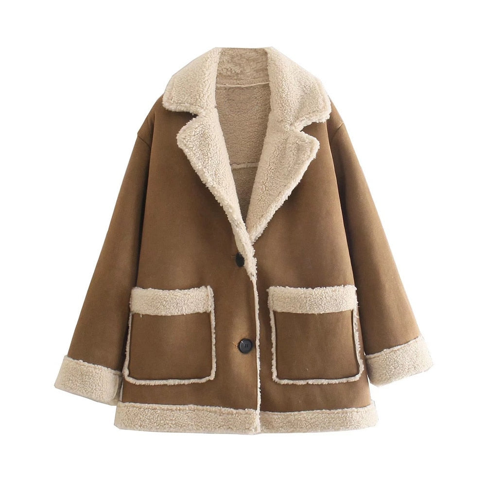 ModeGeist | Fleece-Jacke mit Wolle für Damen
