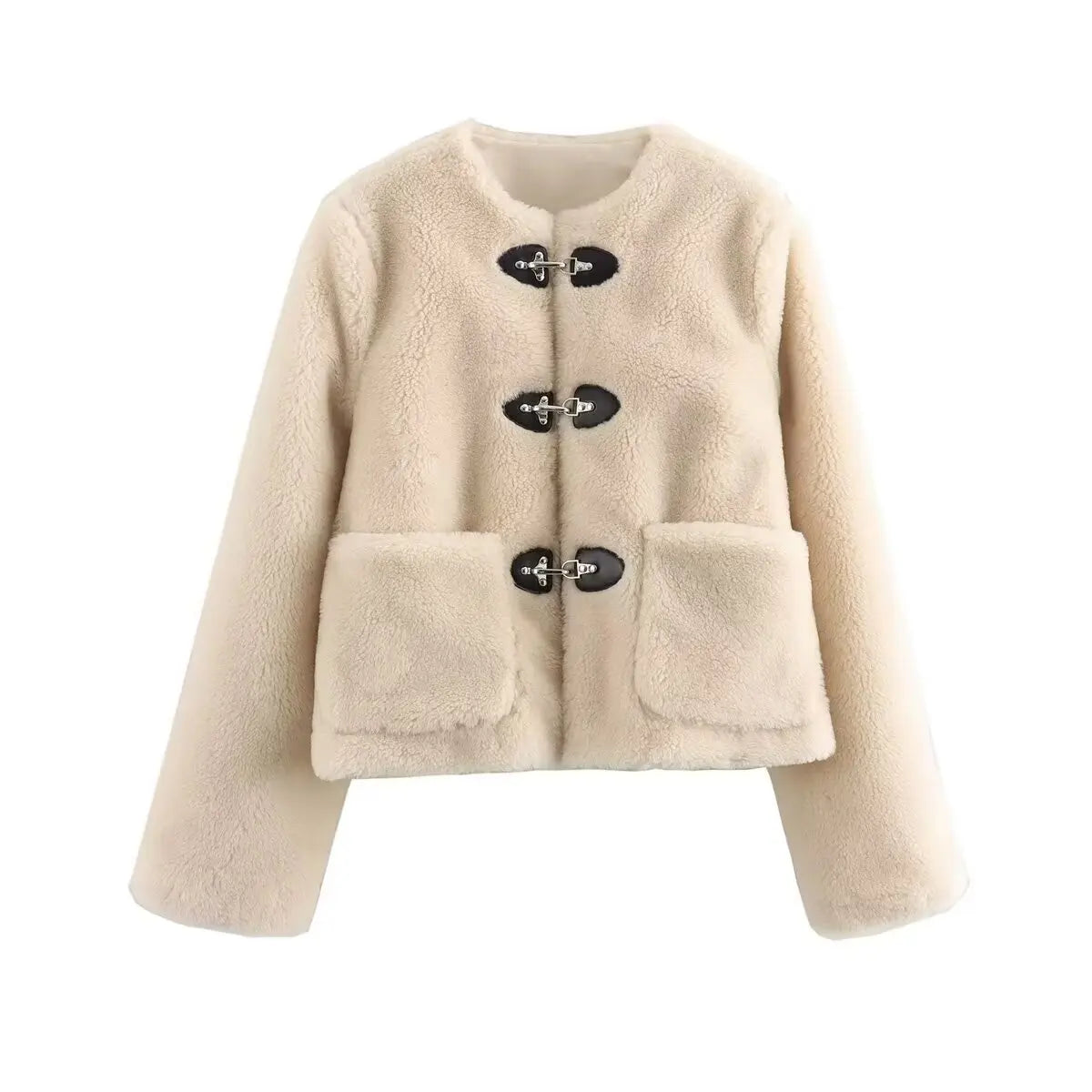 ModeGeist | Frühling-Fleecejacke mit O-Kragen