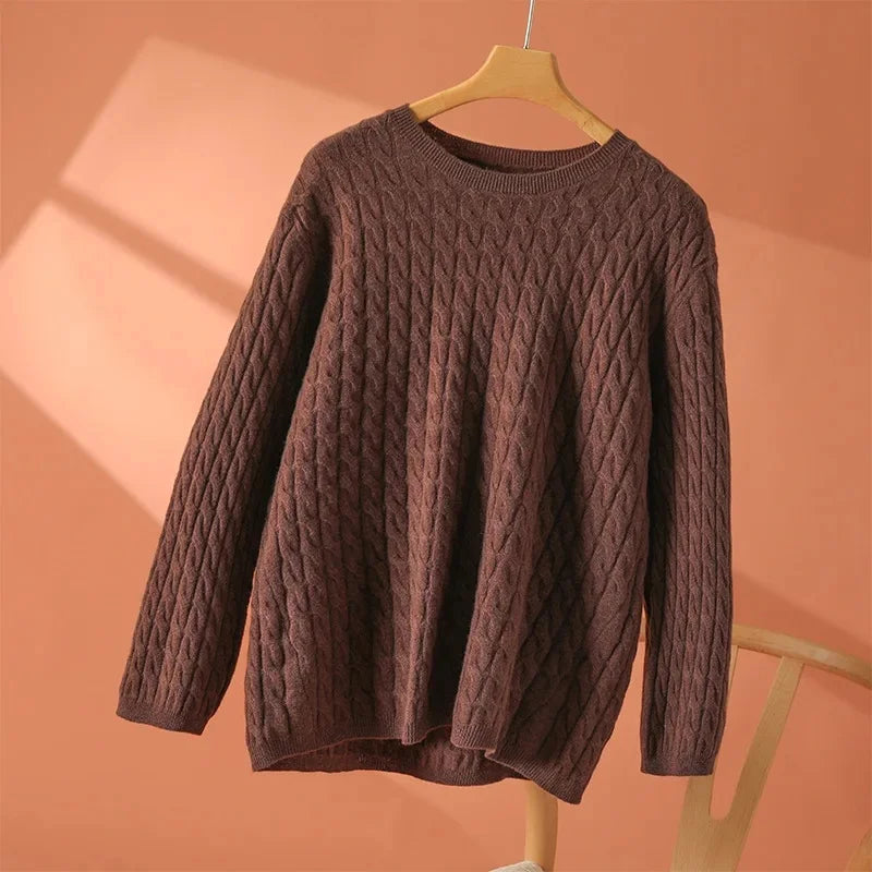 MODEGEIST Damen Leichter Strickpullover Entspannte Passform