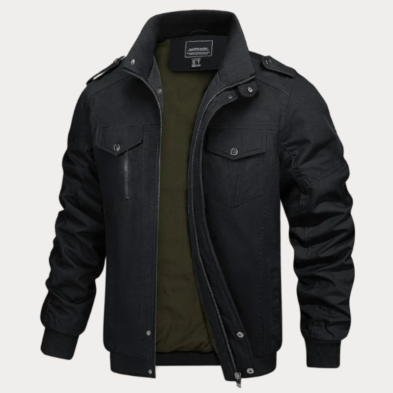 ModeGeist | Retro Reißverschlussjacke In Armeegrün