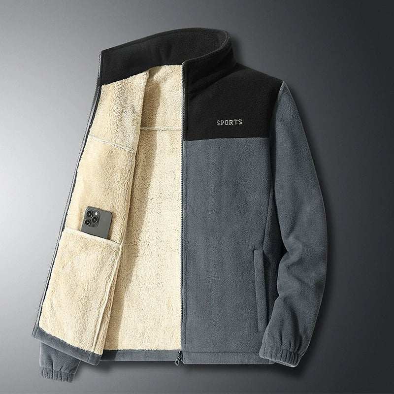 ModeGeist | Weiche Fleecejacke mit Taschen Polyester Sportlich und Warm