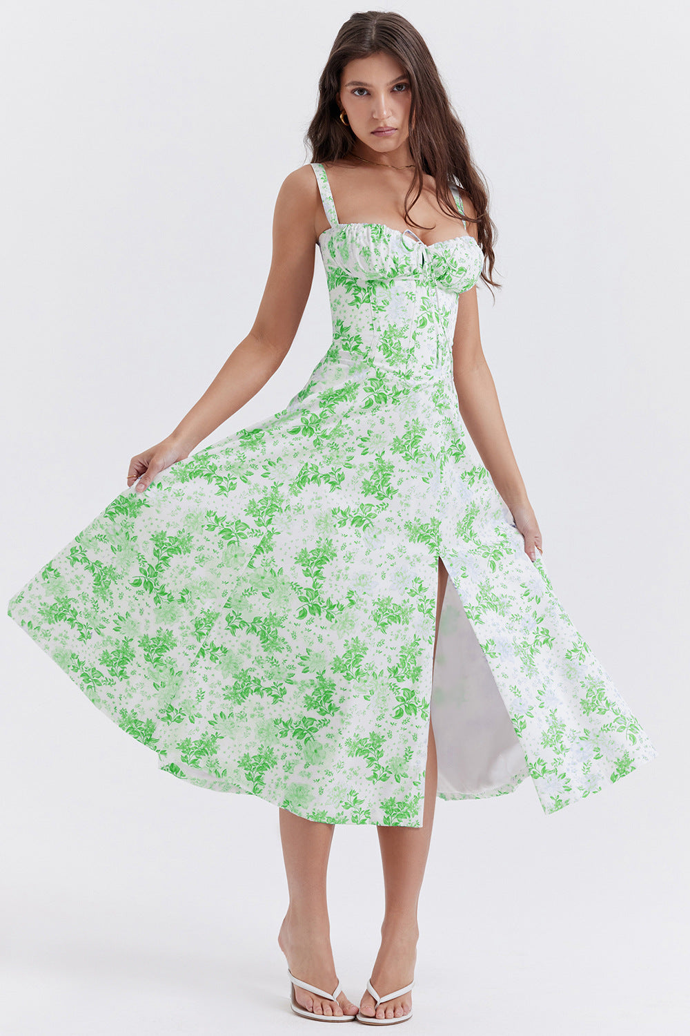 Neues Selena Damenkleid mit Blumenmuster und Trägern