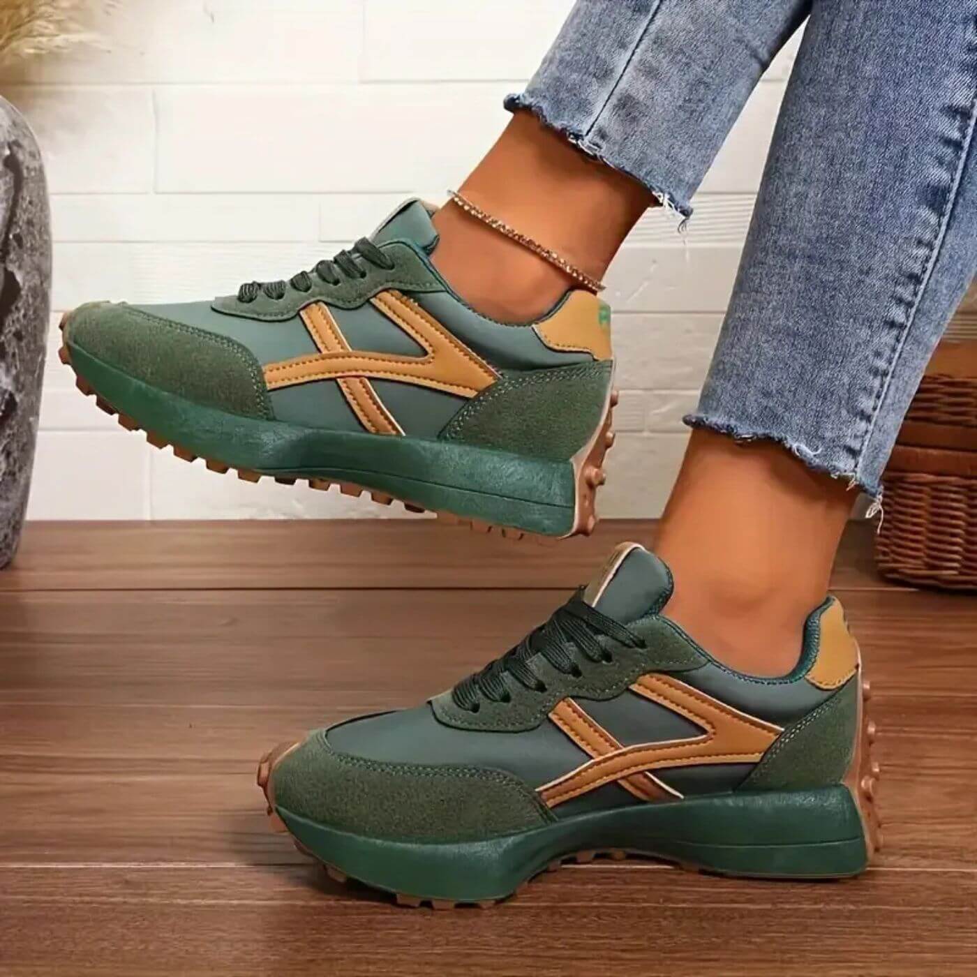 MODEGEIST Damen Sneaker Rutschfest Atmungsaktiv Leicht