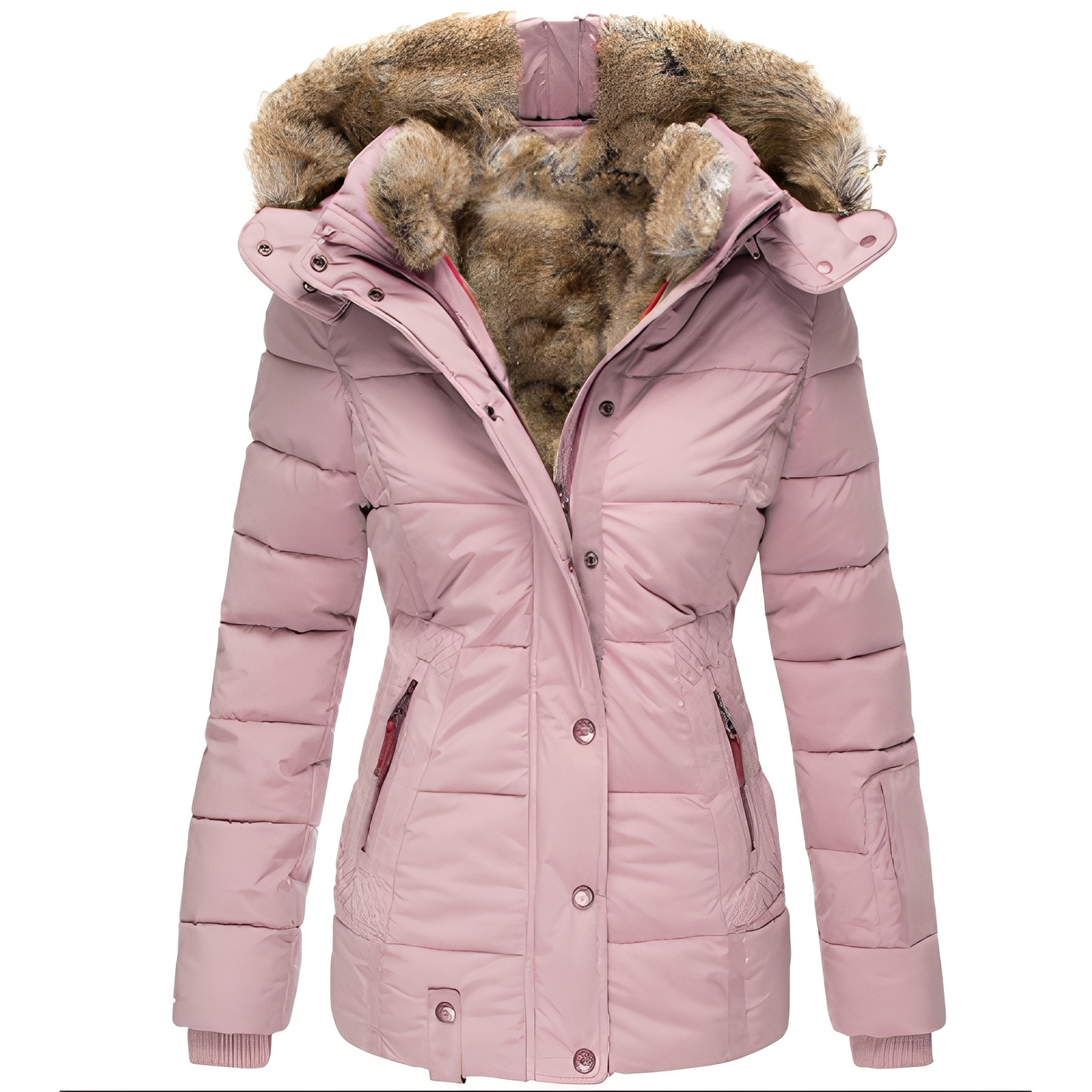 ModeGeist | Stilvolles schlankes Jacket mit Fellkragen für Frauen