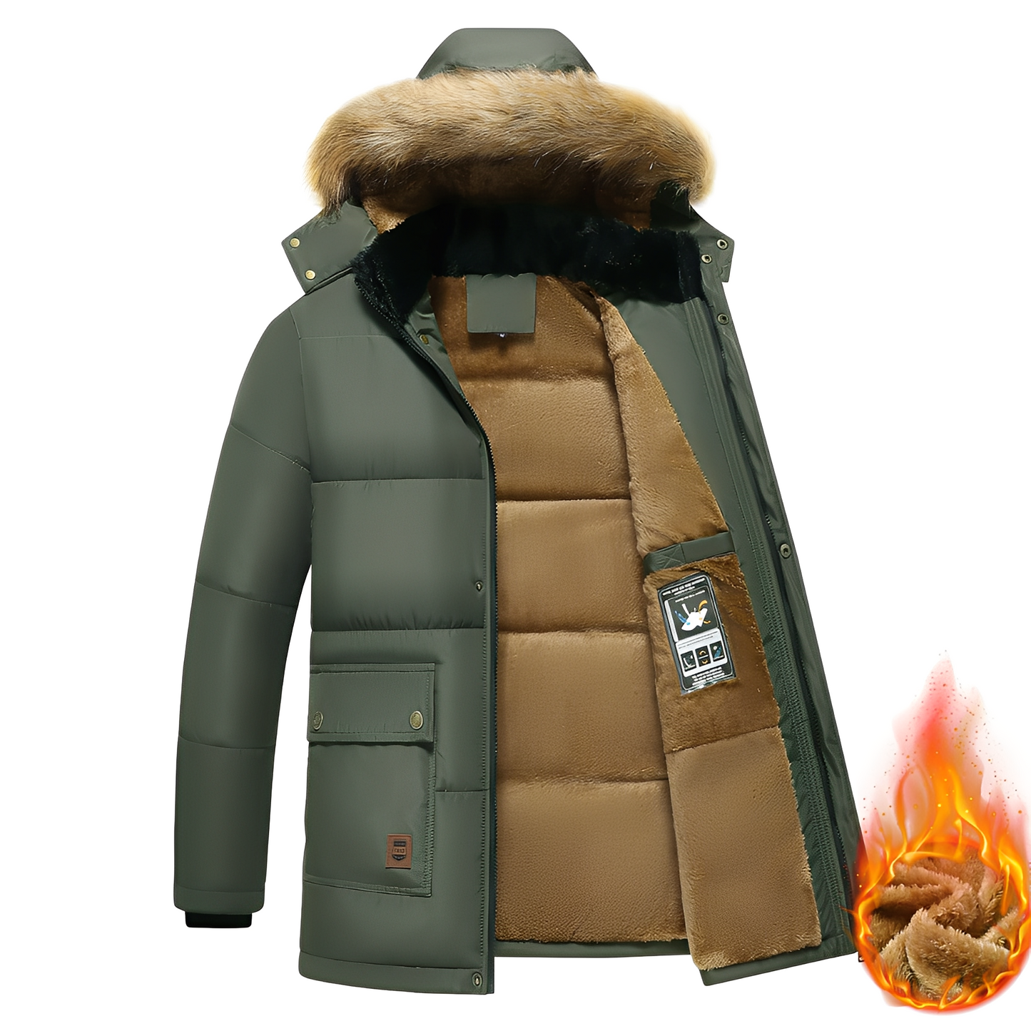 ModeGeist | Warme Parkajacke mit abnehmbarem Kapuze für Männer