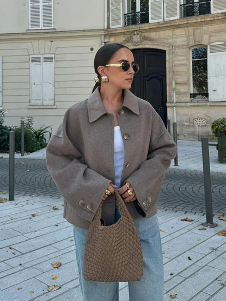 ModeGeist | Übergröße Wollmischjacke