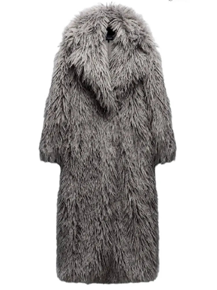 ModeGeist | Fellmantel - Vintage Lange Warme Winterjacke, Schicke Streetwear