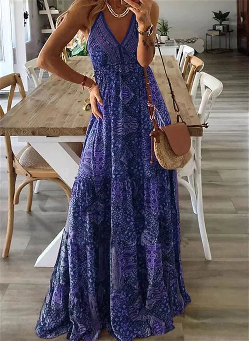 Maxikleid Lena mit Boho-Print und Schlupfdesign