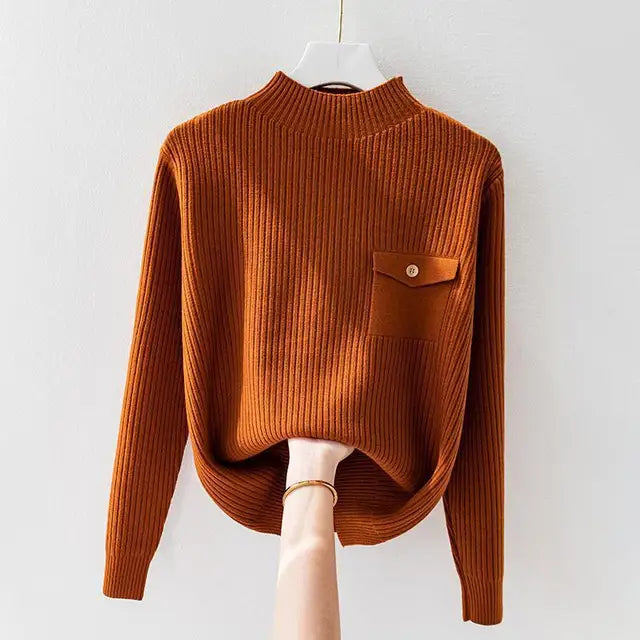 MODEGEIST Damen Strickpullover leicht entspannte Passform Casual