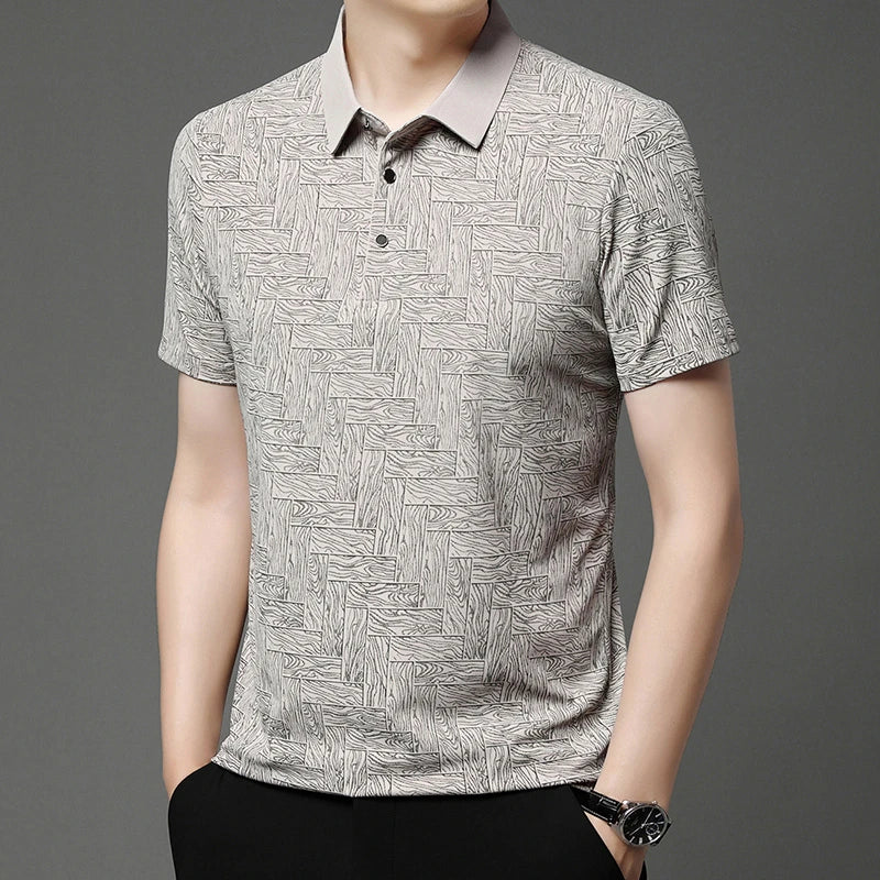HARALD: Poloshirt mit Holzmaserung