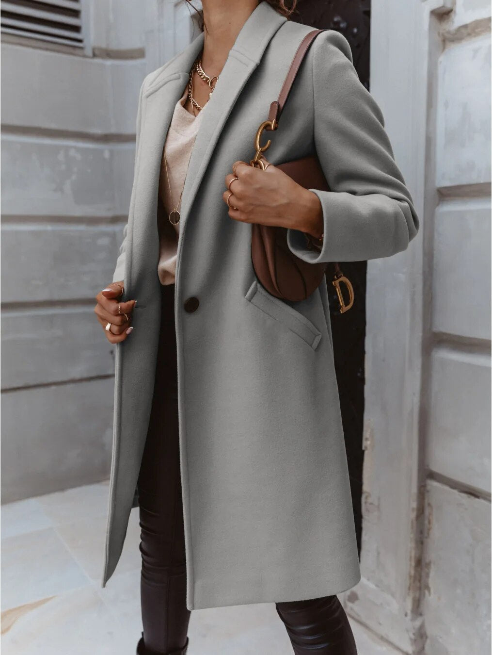 ModeGeist | Übergcoat - Wollmischung - Maßgeschneiderte Passform - Klassischer Reverskragen - Elegantes Design