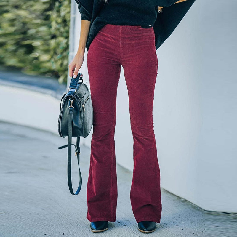Hochwertige Damen-Cordhosen mit hoher Taille