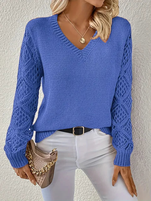 ModeGeist | Solid V-Ausschnitt Strickpullover