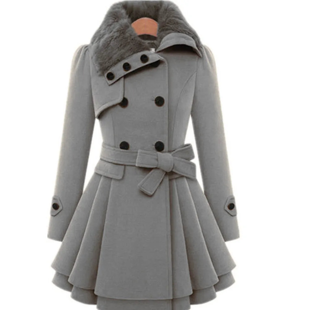 ModeGeist | Damen Slim Fit Trenchcoat Eleganter Übermantel
