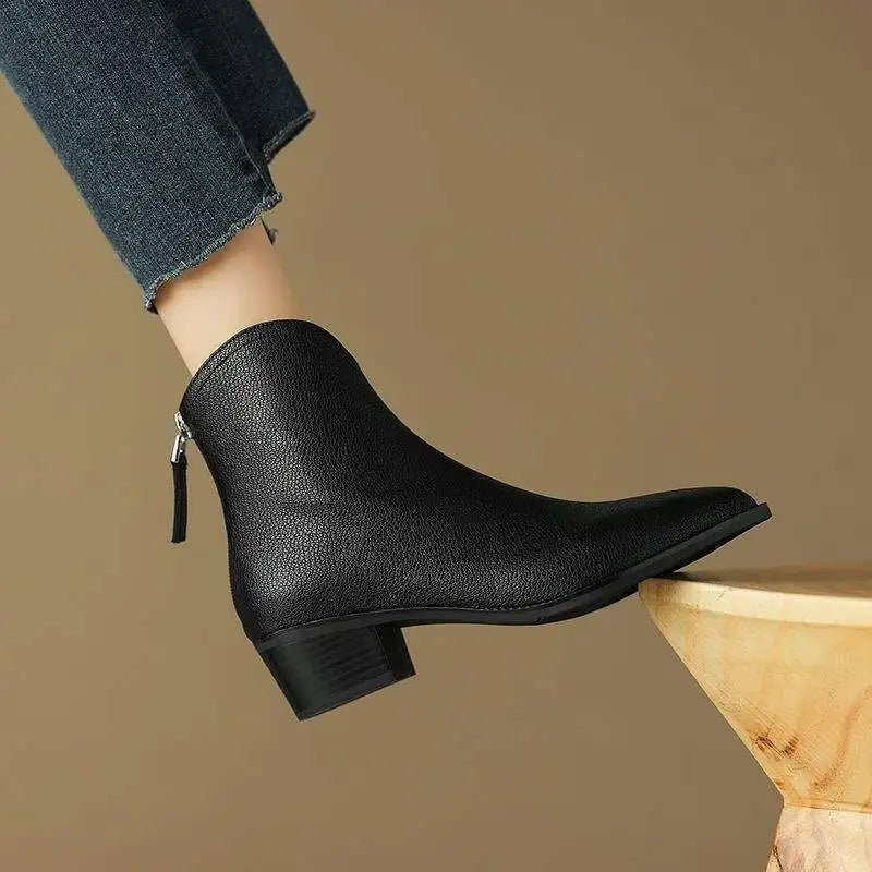 MODEGEIST Damen Western-Stiefeletten Blockabsatz Mittlere Höhe